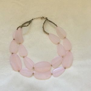 Baby pink double strand flat bead necklace